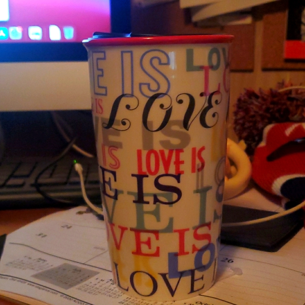 Starbucks Tumble love is love  in  like new condition